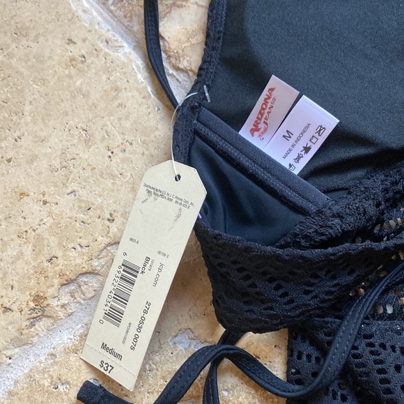 Arizona Jean co medium Black swimsuit top nwt - Picture 5 of 14